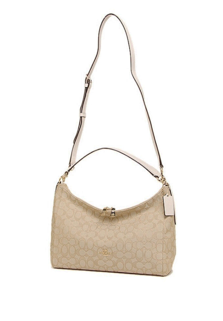 Coach East/West Celeste Convertible Hobo In Outline Signature - Light Brown