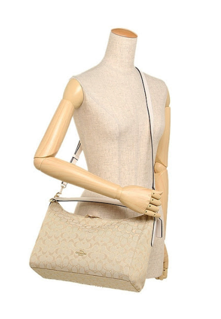 Coach East/West Celeste Convertible Hobo In Outline Signature - Light Brown