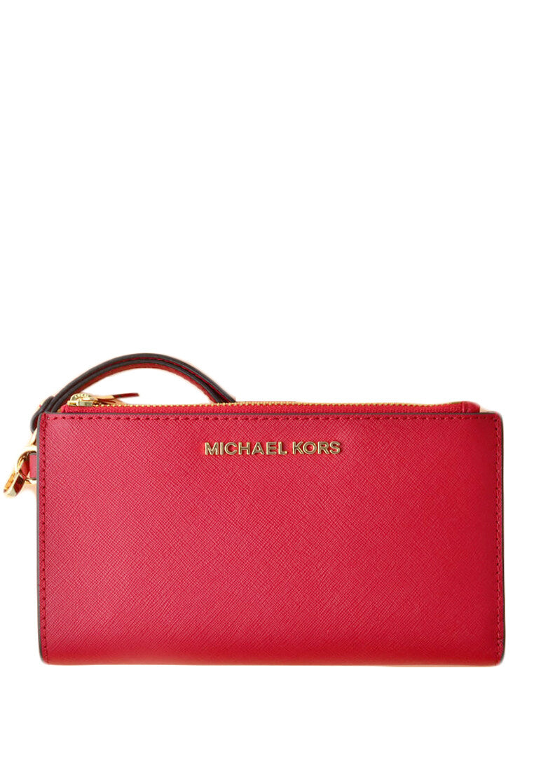 Michael Kors Jet Set Travel Large Double Zip Wristlet - Dark Sangria