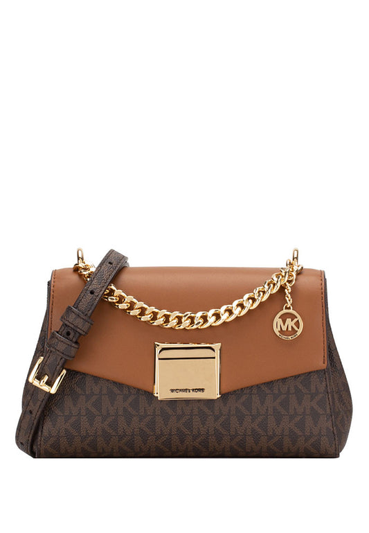 Michael Kors Lita Small Leather Crossbody Bag - Dark Brown/Brown