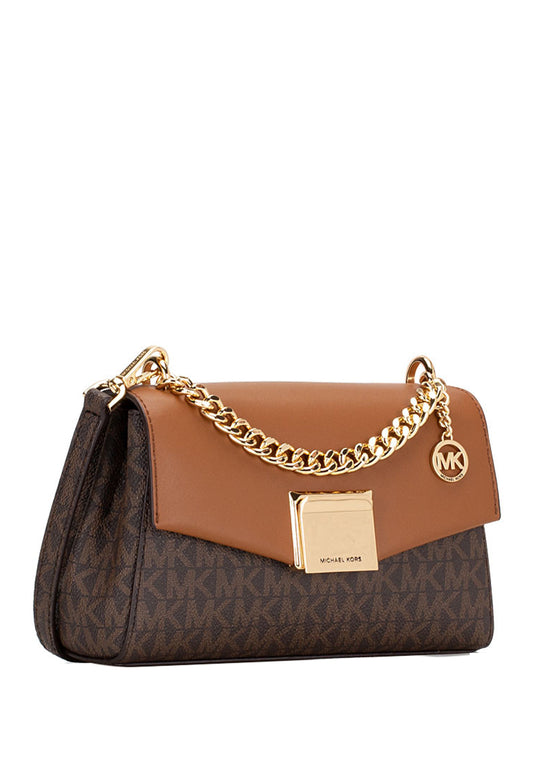 Michael Kors Lita Small Leather Crossbody Bag - Dark Brown/Brown