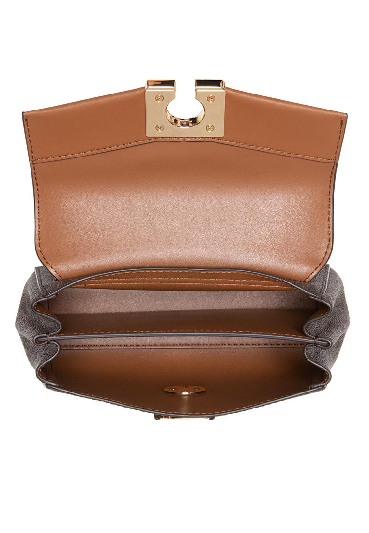Michael Kors Lita Small Leather Crossbody Bag - Dark Brown/Brown