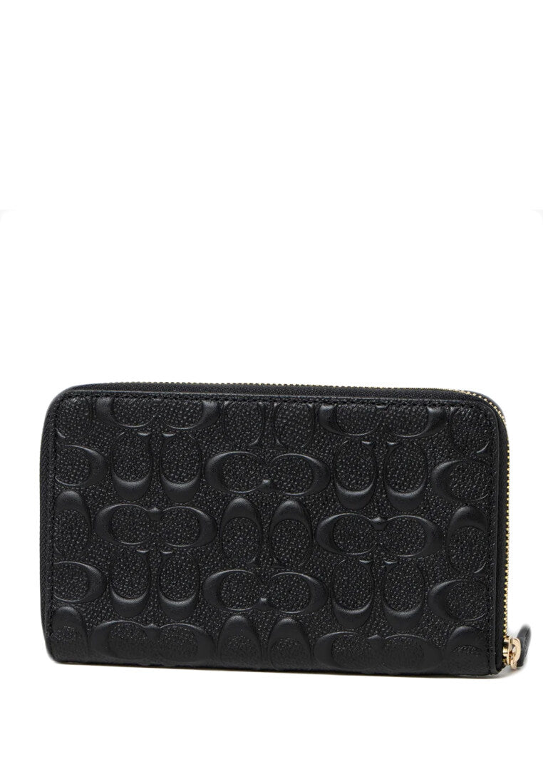 Coach Medium ID Zip Wallet In Signature Leather - Black