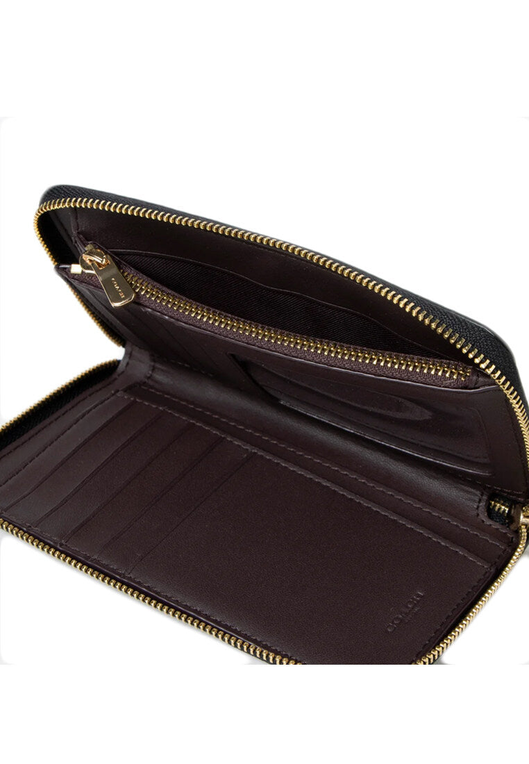 Coach Medium ID Zip Wallet In Signature Leather - Black