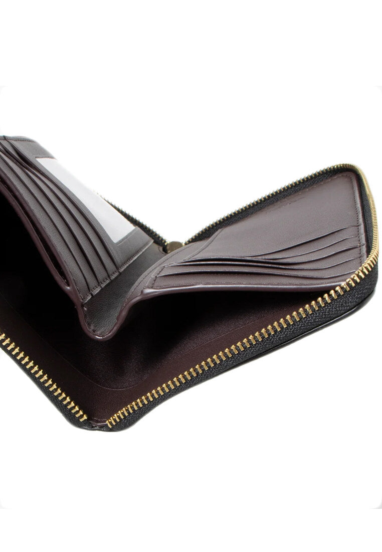 Coach Medium ID Zip Wallet In Signature Leather - Black