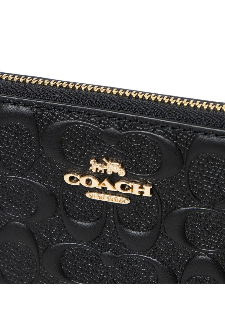 Coach Medium ID Zip Wallet In Signature Leather - Black
