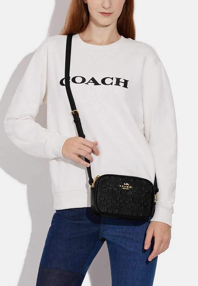 Coach Mini Jamie Camera Bag In Signature Leather - Black