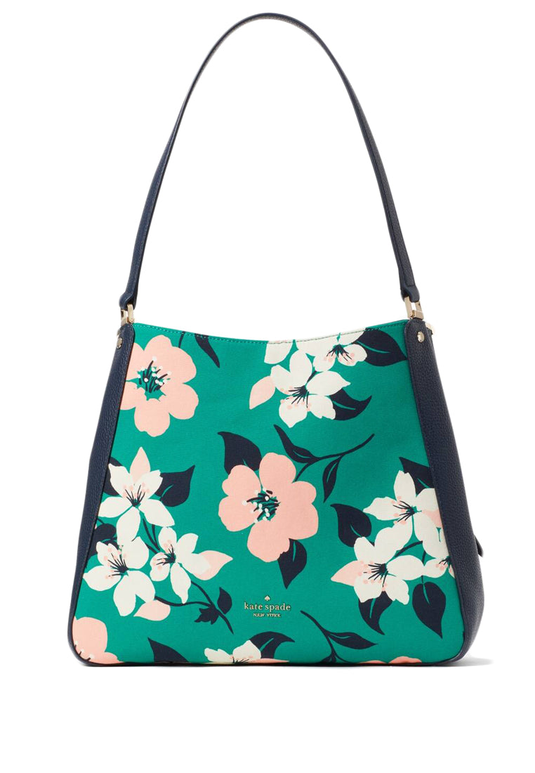 Kate Spade Leila Medium Triple Compartment Floral Shoulder Bag - Green