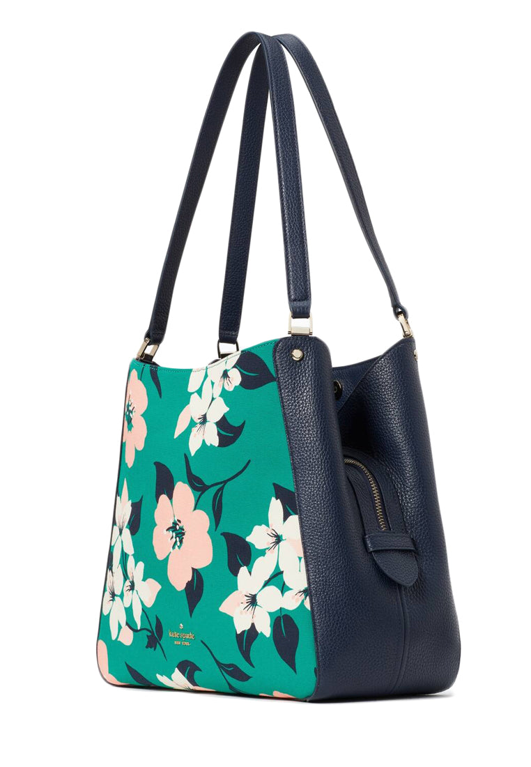 Kate Spade Leila Medium Triple Compartment Floral Shoulder Bag - Green