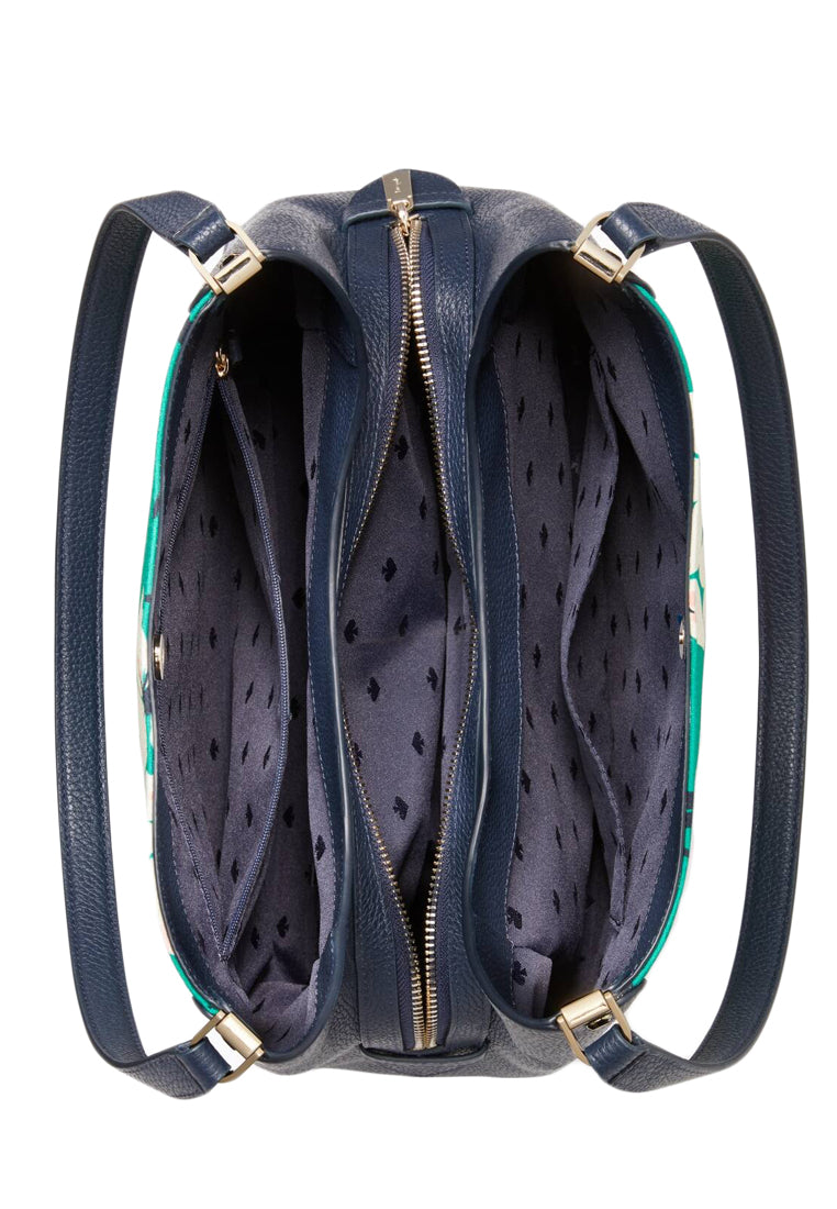 Kate Spade Leila Medium Triple Compartment Floral Shoulder Bag - Green