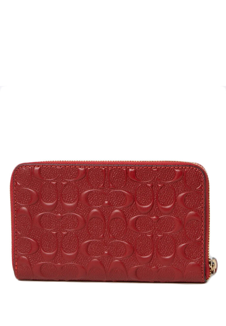 Coach Medium ID Zip Wallet In Signature Leather - Red