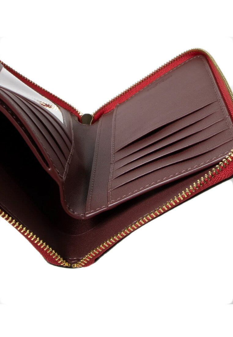 Coach Medium ID Zip Wallet In Signature Leather - Red