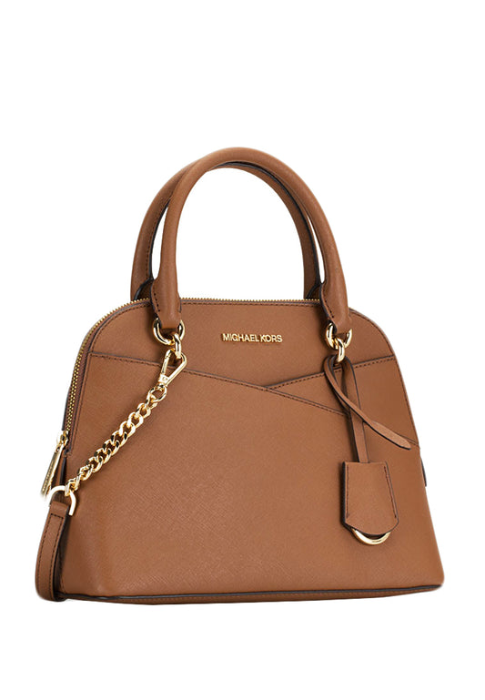 Michael Kors Jet Set Travel Medium Saffiano Leather Dome Satchel - Brown