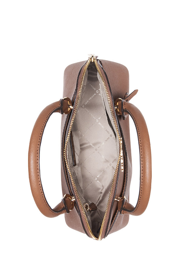 Michael Kors Jet Set Travel Medium Saffiano Leather Dome Satchel - Brown