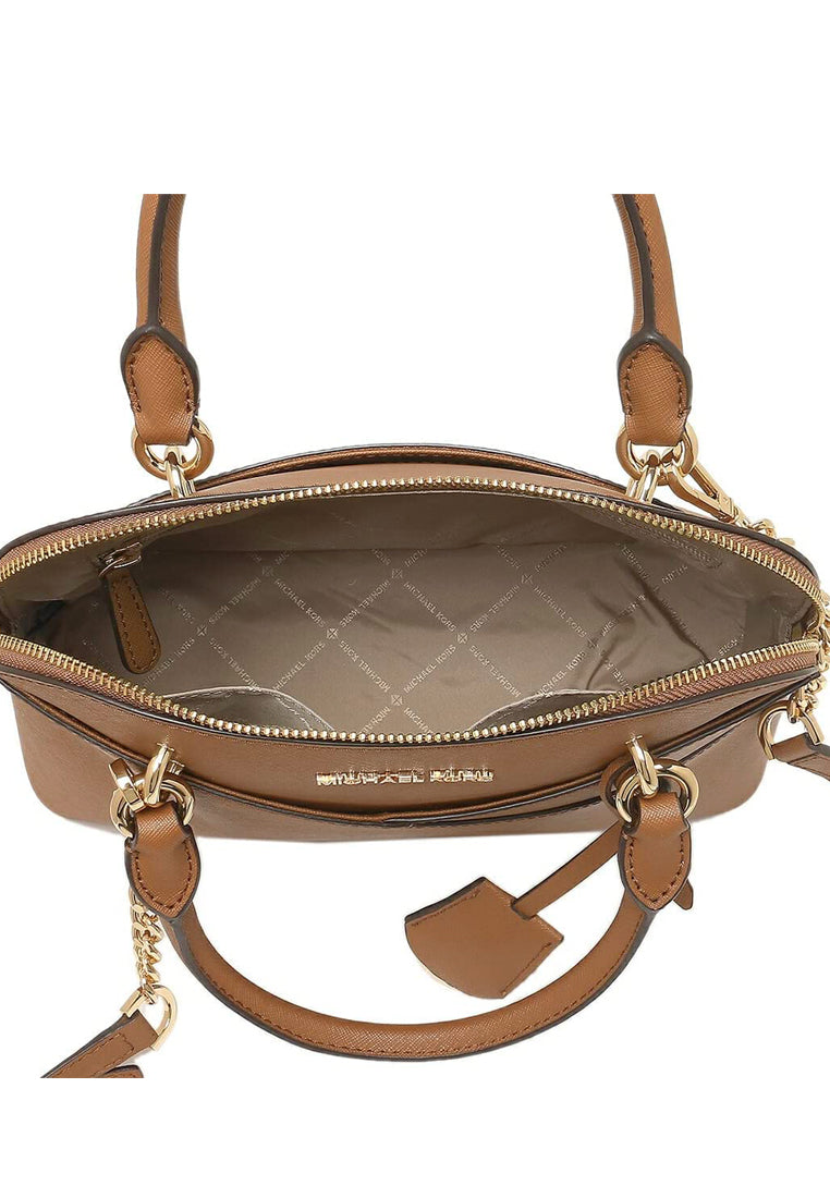 Michael Kors Jet Set Travel Medium Saffiano Leather Dome Satchel - Brown