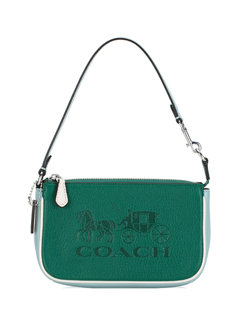 Coach Nolita 19 In Colorblock With Horse And Carriage - Green