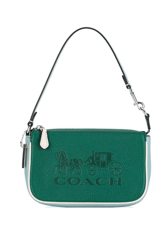 Coach Nolita 19 In Colorblock With Horse And Carriage - Green
