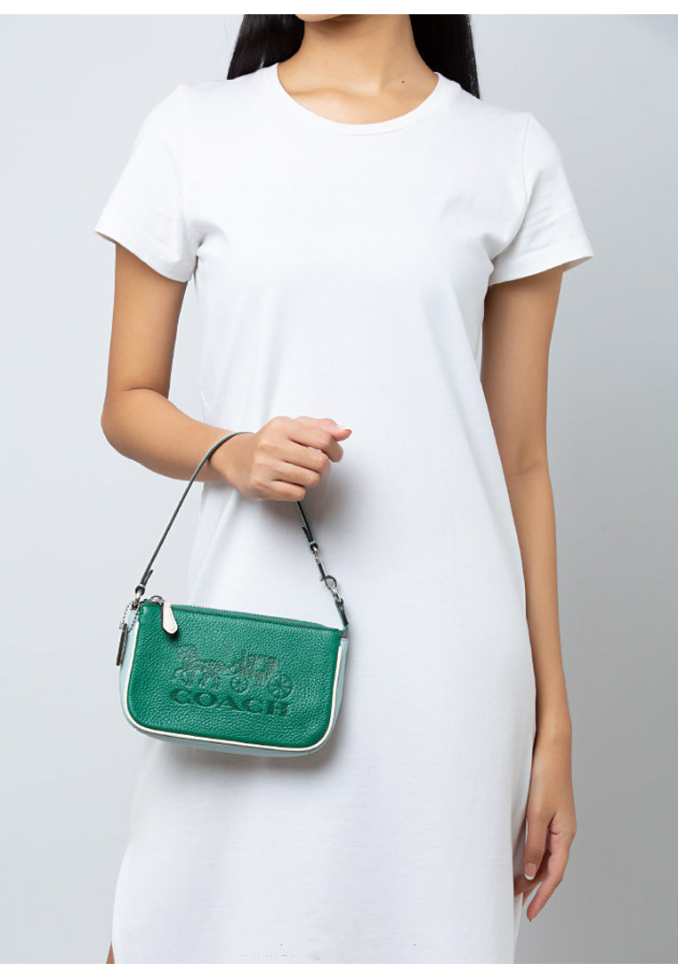 Coach Nolita 19 In Colorblock With Horse And Carriage - Green
