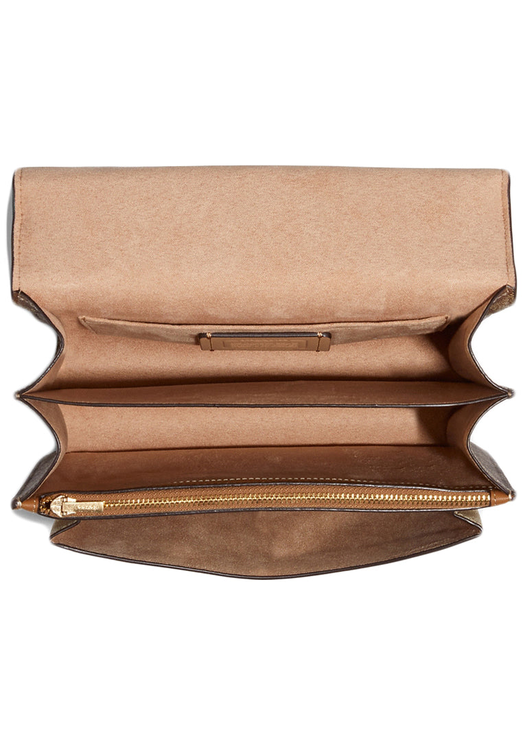 Coach Klare Crossbody In Blocked Signature Canvas - White/Light Brown
