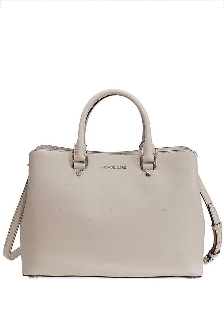 Michael Kors Savannah Large Saffiano Leather Satchel - Cement