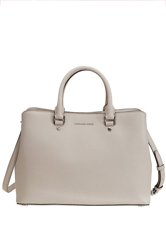 Michael Kors Savannah Large Saffiano Leather Satchel - Cement