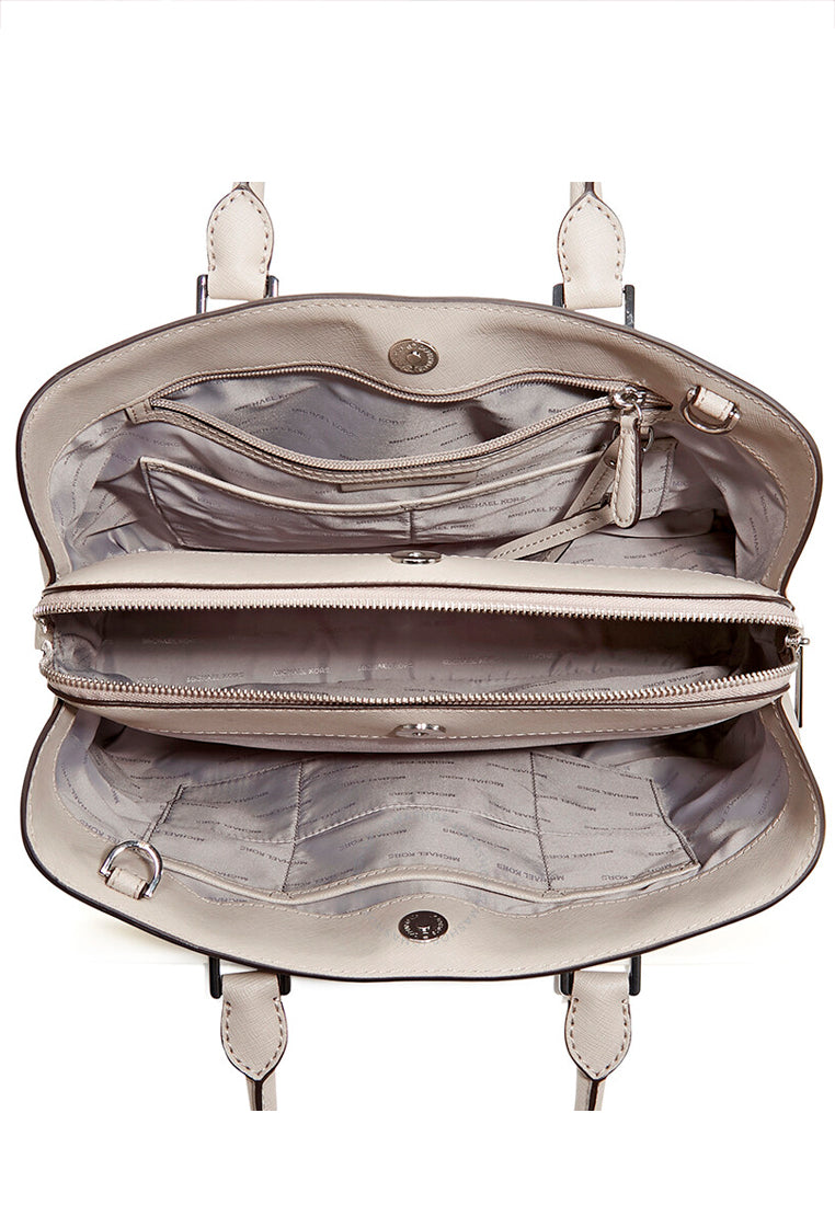 Michael Kors Savannah Large Saffiano Leather Satchel - Cement