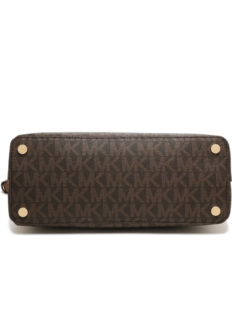 Michael Kors Cindy Large Signature Dome Satchel - Brown