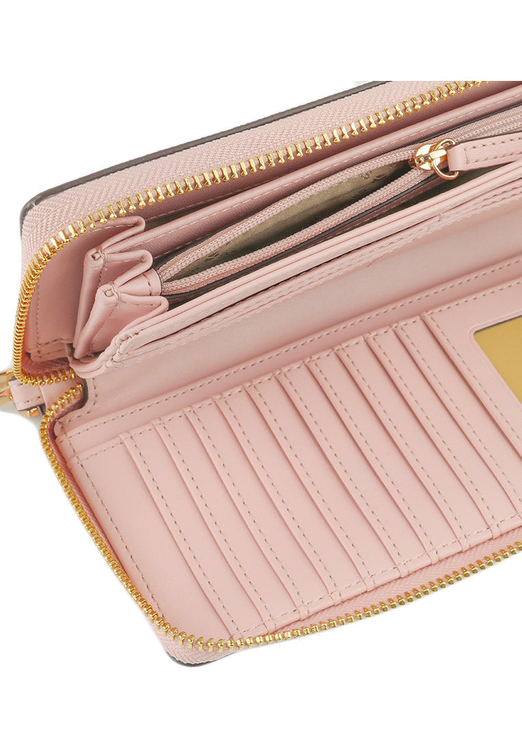 Michael Kors Jet Set Travel Signature Zip Around Continental Wallet - Vanilla/Powder Blush