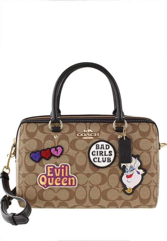 Coach Disney X Coach Rowan Satchel In Signature Canvas With Patches - Brown/Multi