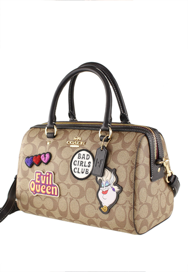 Coach Disney X Coach Rowan Satchel In Signature Canvas With Patches - Brown/Multi