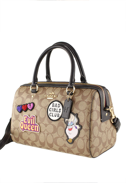 Coach Disney X Coach Rowan Satchel In Signature Canvas With Patches - Brown/Multi