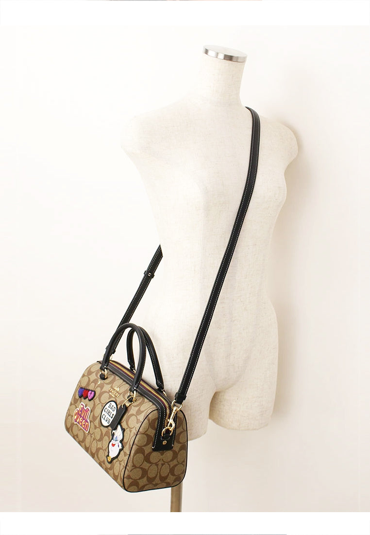 Coach Disney X Coach Rowan Satchel In Signature Canvas With Patches - Brown/Multi