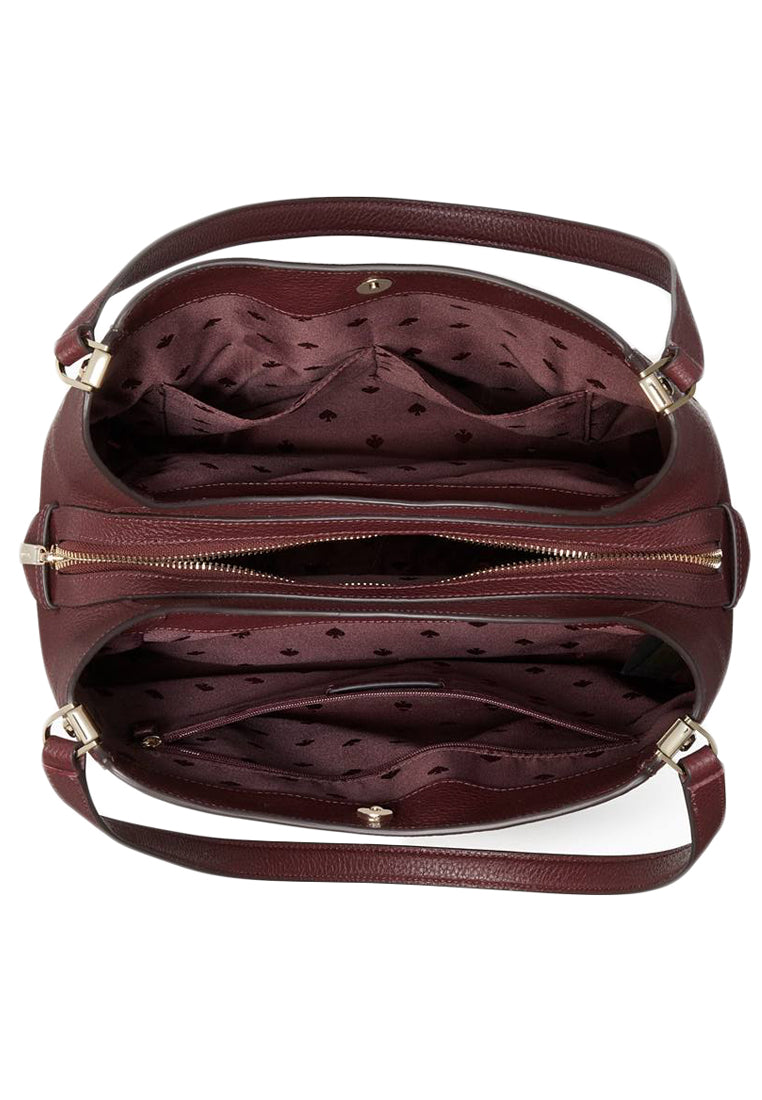 Kate Spade Leila Medium Triple Compartment Shoulder Bag - Cherrywood