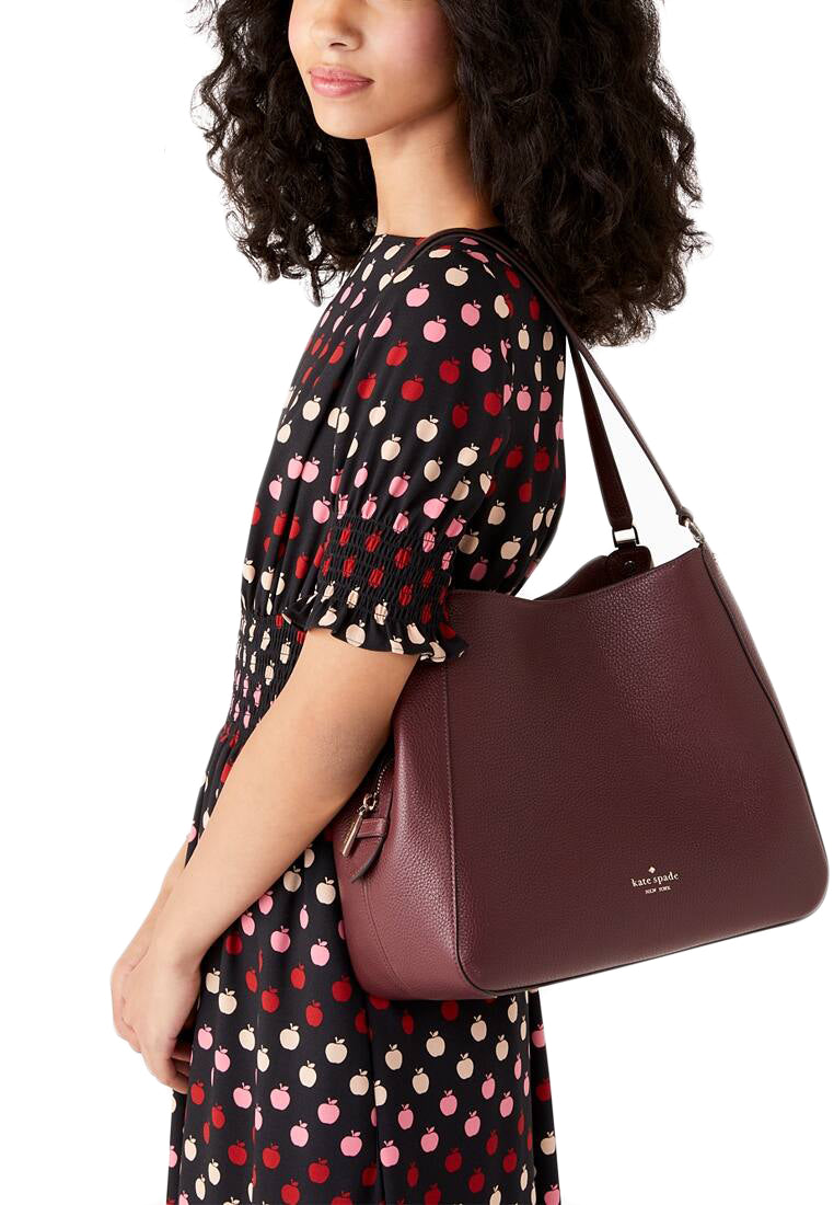 Kate Spade Leila Medium Triple Compartment Shoulder Bag - Cherrywood