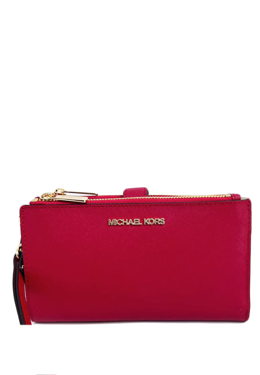 Michael Kors Jet Set Travel Large Double Zip Wristlet - Red