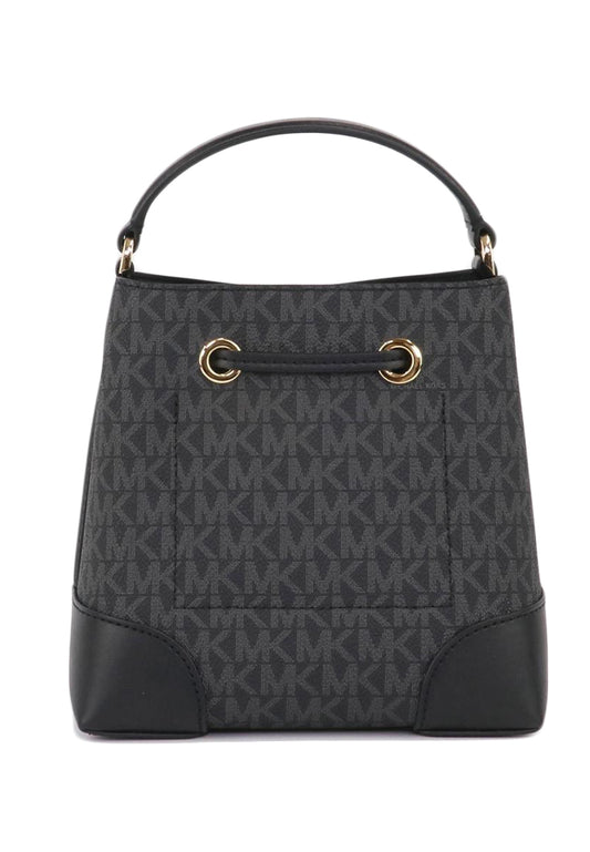 Michael Kors Mercer Small Logo Signature Bucket Bag - Black