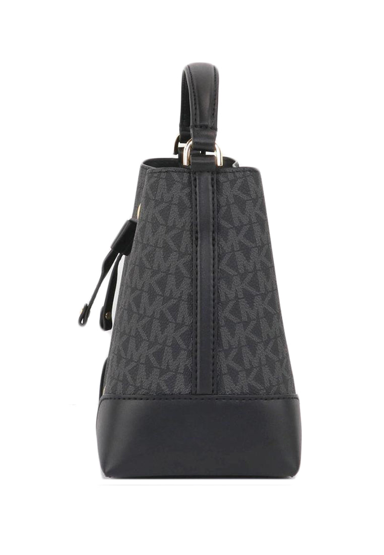 Michael Kors Mercer Small Logo Signature Bucket Bag - Black