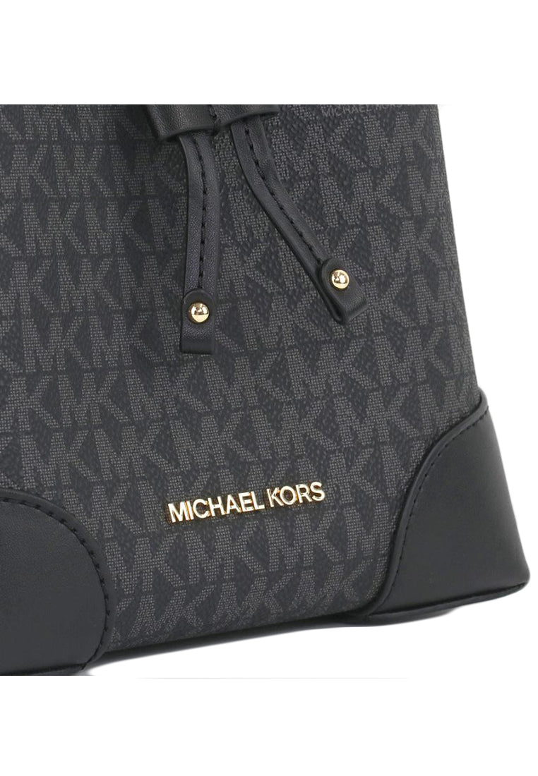 Michael Kors Mercer Small Logo Signature Bucket Bag - Black