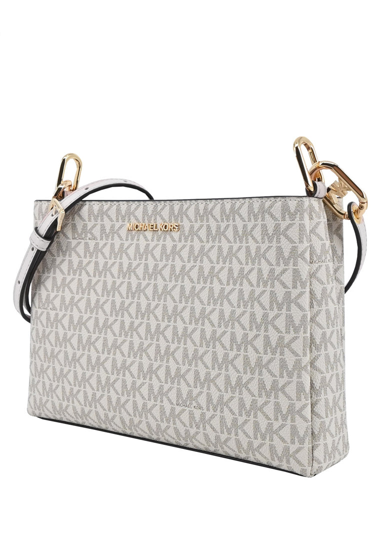 Michael Kors Trisha Medium Logo Crossbody Bag - Vanilla
