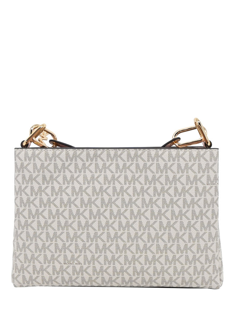 Michael Kors Trisha Medium Logo Crossbody Bag - Vanilla