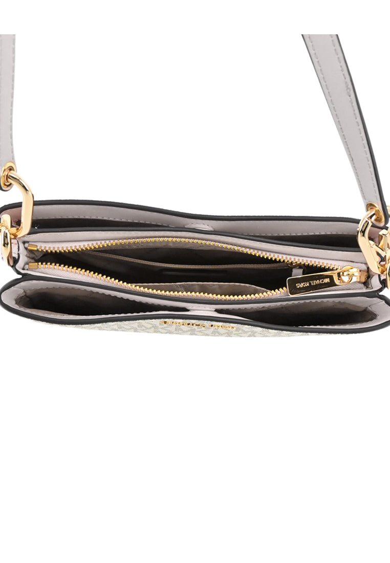 Michael Kors Trisha Medium Logo Crossbody Bag - Vanilla