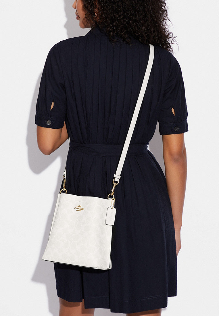 Coach Mollie Bucket Bag 22 In Signature Canvas - Glacierwhite