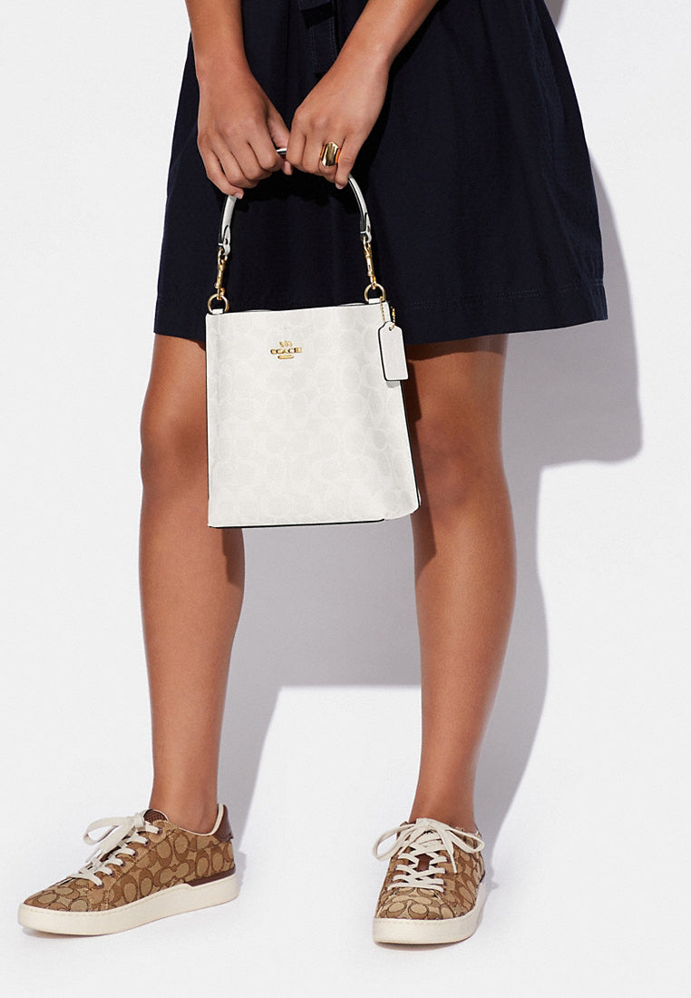 Coach Mollie Bucket Bag 22 In Signature Canvas - Glacierwhite