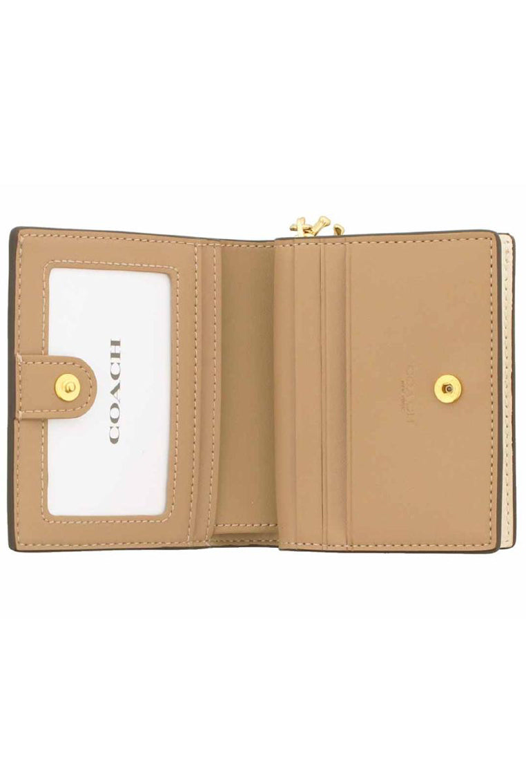 Coach Snap Wallet In Signature Canvas With Nostalgic Ditsy Print - Light Brown/Multi