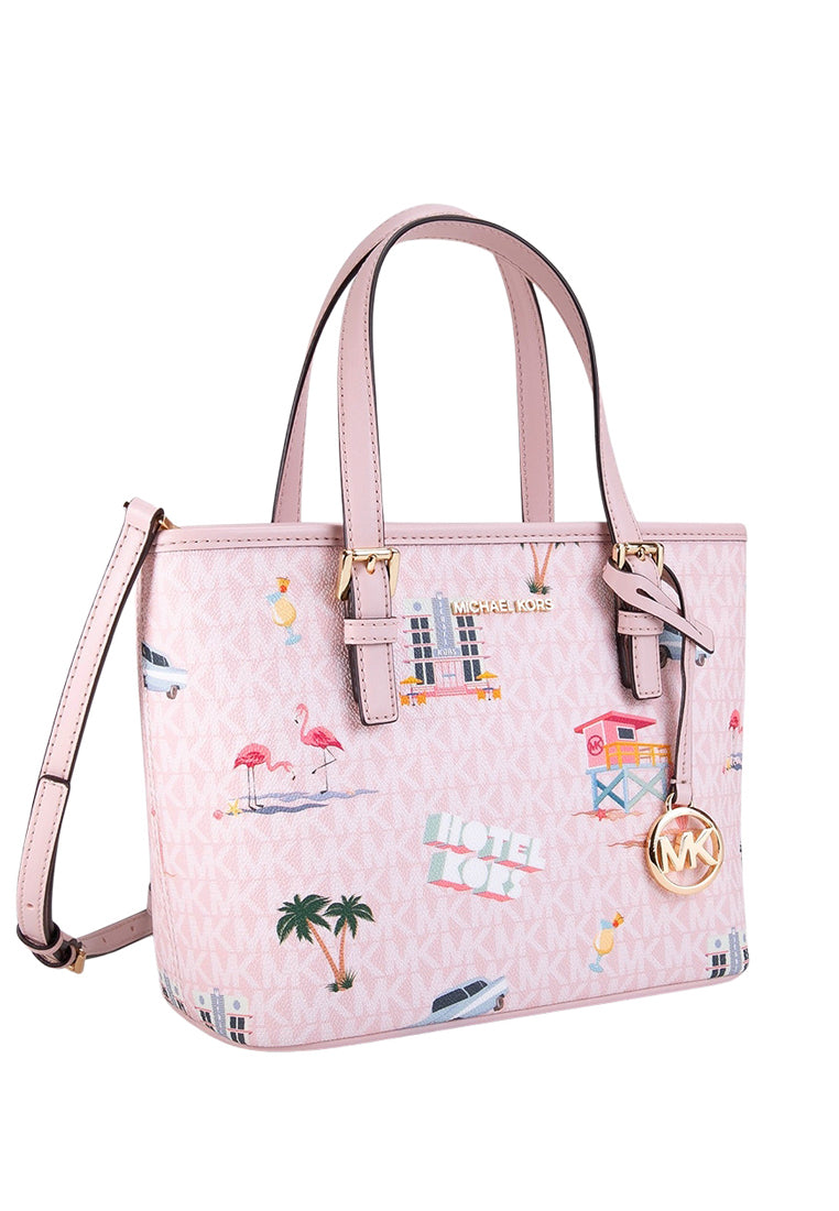 Michael Kors Jet Set Travel Extra-Small Signature Top-Zip Tote Bag - Powder Blush