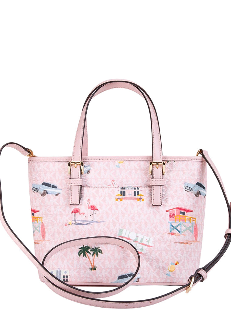 Michael Kors Jet Set Travel Extra-Small Signature Top-Zip Tote Bag - Powder Blush