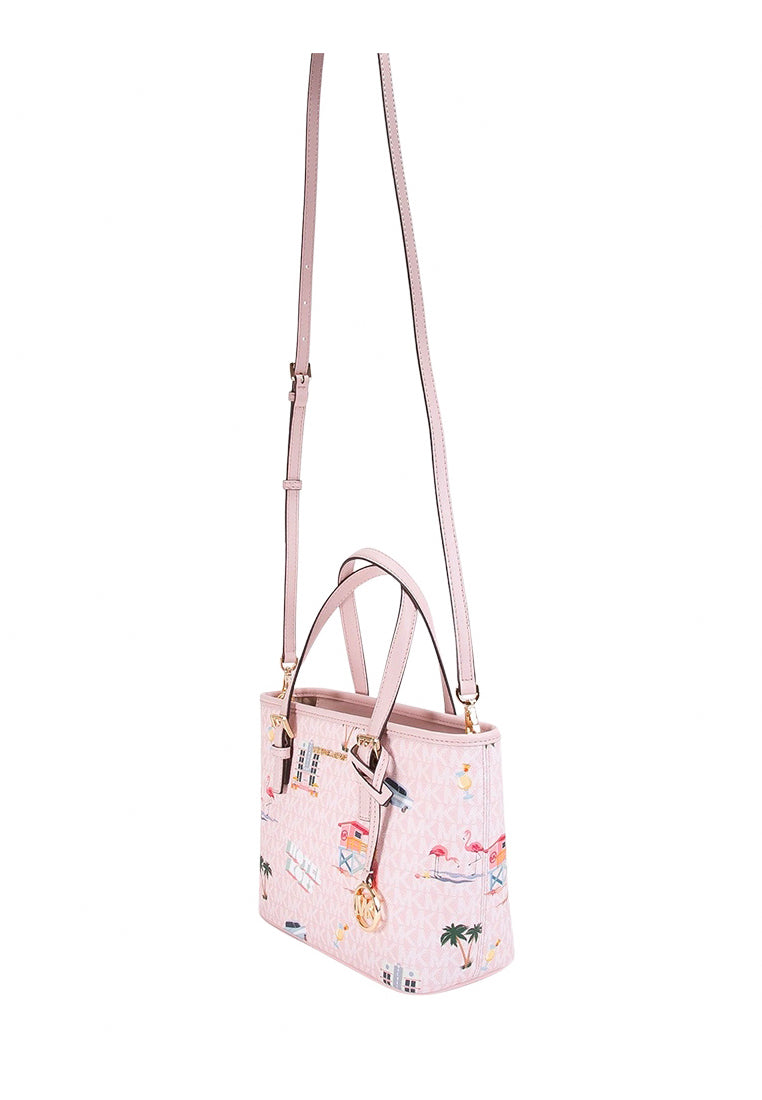Michael Kors Jet Set Travel Extra-Small Signature Top-Zip Tote Bag - Powder Blush