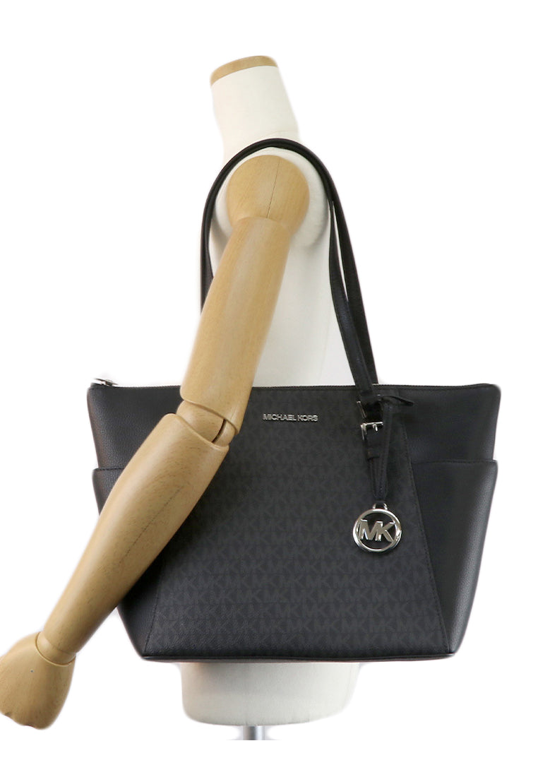 Michael Kors Charlotte Large Top Zip Tote Bag Black – Haute