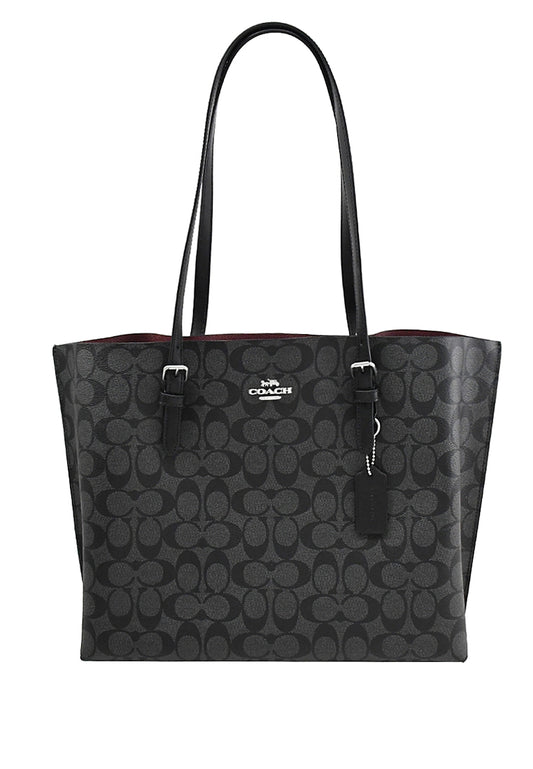 Coach Mollie Tote In Signature Canvas - Black