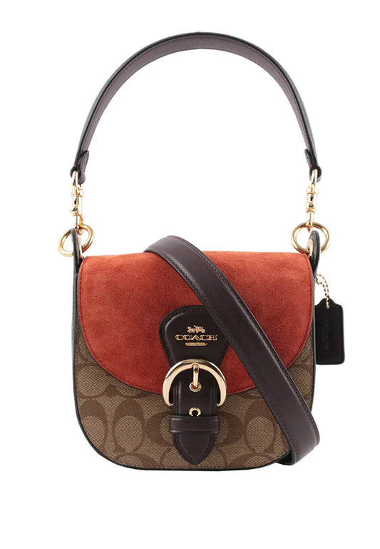Coach Kleo Shoulder Bag 17 In Colorblock - Brown